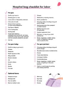 Hospital Bag Checklist
