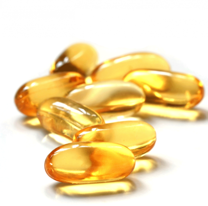 Golden evening primrose oil softgel capsules