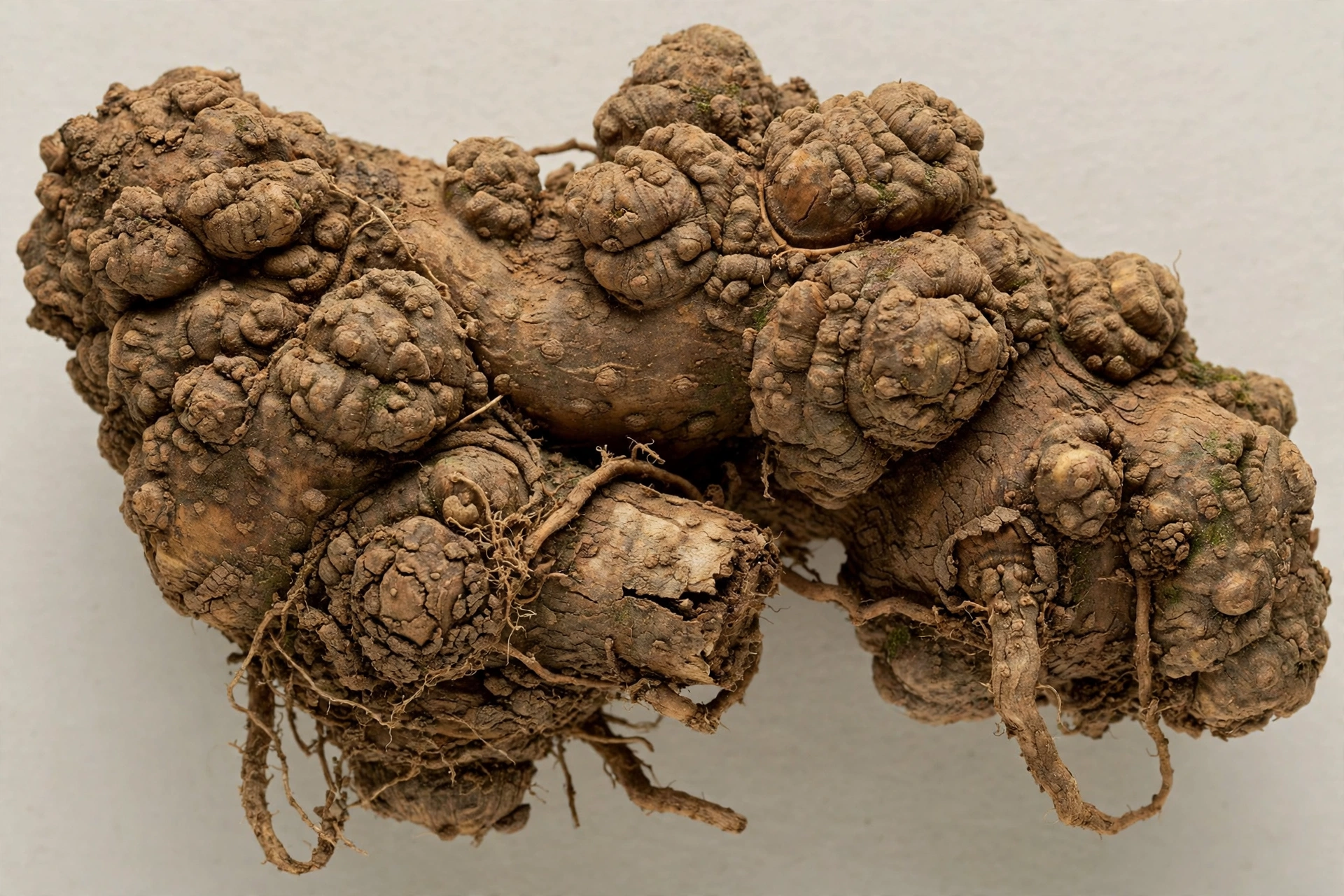 wild yam cream Close-up of hands applying herbal cream to skin with a botanical background